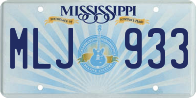 MS license plate MLJ933