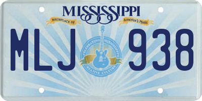 MS license plate MLJ938