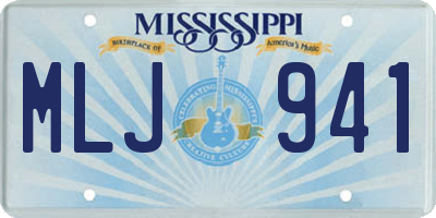 MS license plate MLJ941