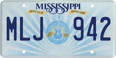 MS license plate MLJ942