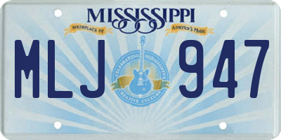 MS license plate MLJ947