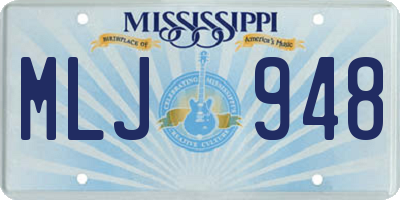 MS license plate MLJ948