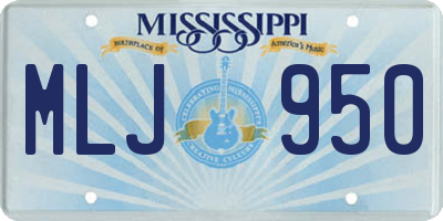 MS license plate MLJ950