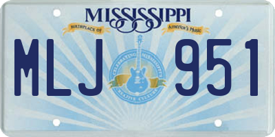 MS license plate MLJ951