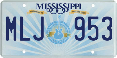 MS license plate MLJ953