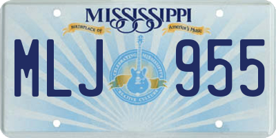 MS license plate MLJ955