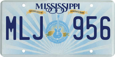MS license plate MLJ956