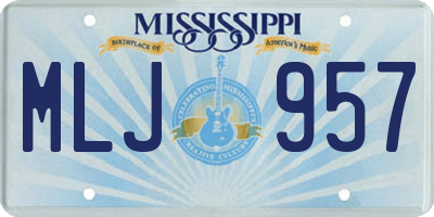 MS license plate MLJ957