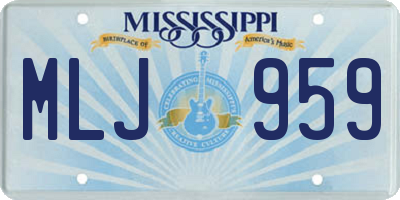 MS license plate MLJ959