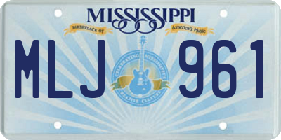 MS license plate MLJ961