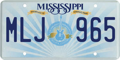 MS license plate MLJ965