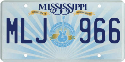 MS license plate MLJ966