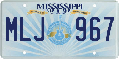 MS license plate MLJ967