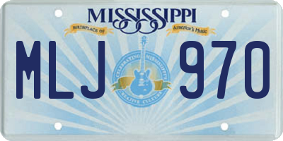 MS license plate MLJ970