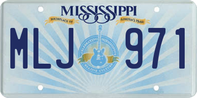 MS license plate MLJ971