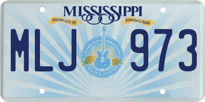 MS license plate MLJ973