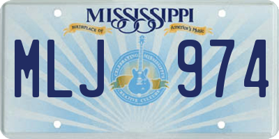 MS license plate MLJ974