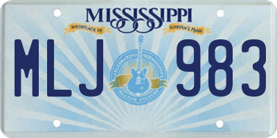 MS license plate MLJ983