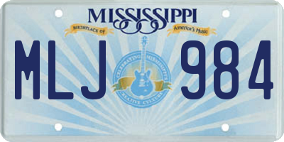 MS license plate MLJ984