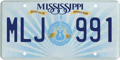 MS license plate MLJ991