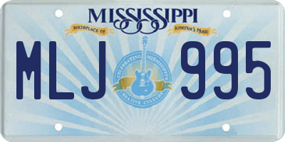MS license plate MLJ995