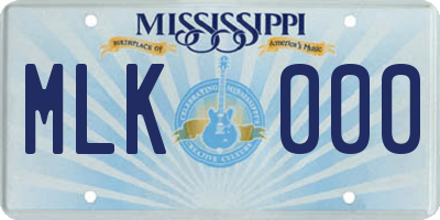 MS license plate MLK000