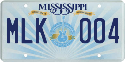 MS license plate MLK004
