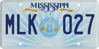 MS license plate MLK027