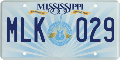 MS license plate MLK029