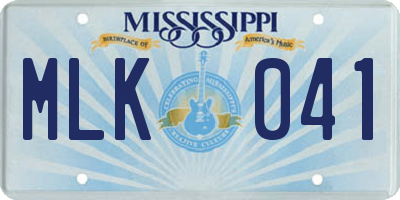 MS license plate MLK041