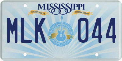 MS license plate MLK044