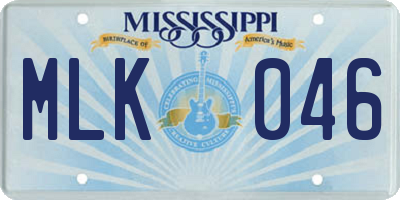 MS license plate MLK046