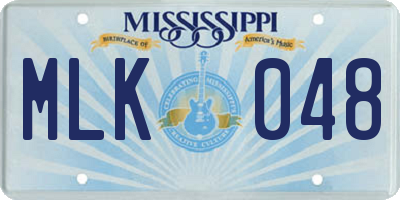 MS license plate MLK048