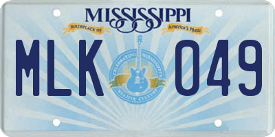 MS license plate MLK049
