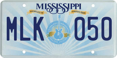 MS license plate MLK050