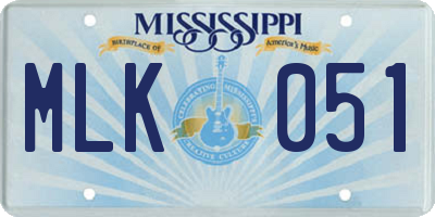MS license plate MLK051
