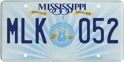 MS license plate MLK052