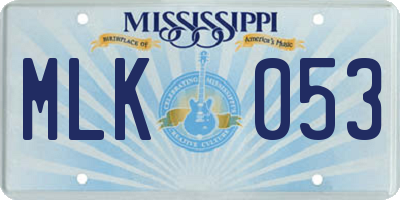 MS license plate MLK053