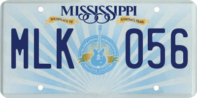 MS license plate MLK056