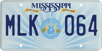 MS license plate MLK064
