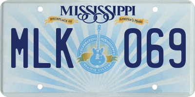MS license plate MLK069
