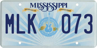 MS license plate MLK073