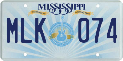 MS license plate MLK074