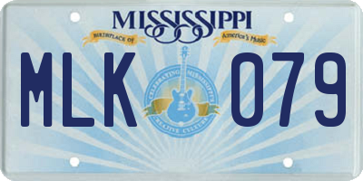 MS license plate MLK079