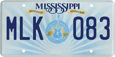 MS license plate MLK083