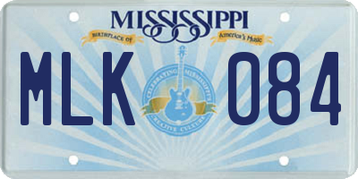 MS license plate MLK084