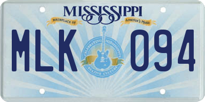 MS license plate MLK094