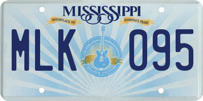 MS license plate MLK095