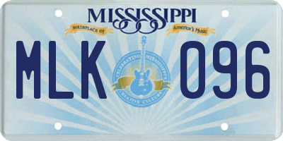 MS license plate MLK096