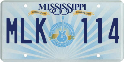 MS license plate MLK114